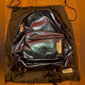 New with tags Eastpak Shiny Backpack - Blue and Purple Metallic